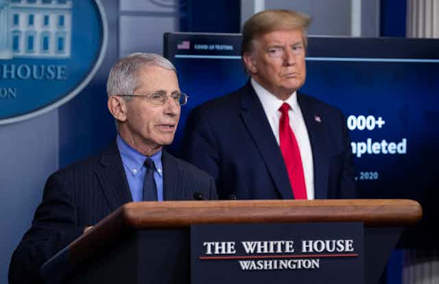 President Donald Trump and director of the National Institute of Allergy and Infectious Diseases  Anthony Fauci.