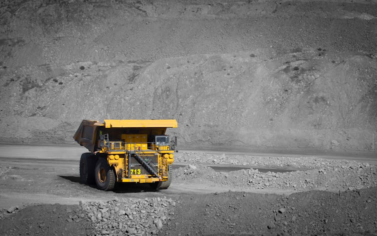 Coal mining equipment at a coal mine