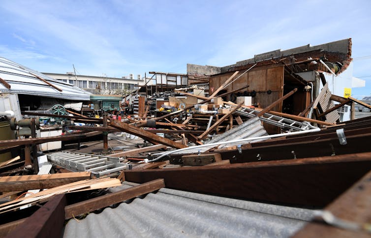 Cyclone damage to homes