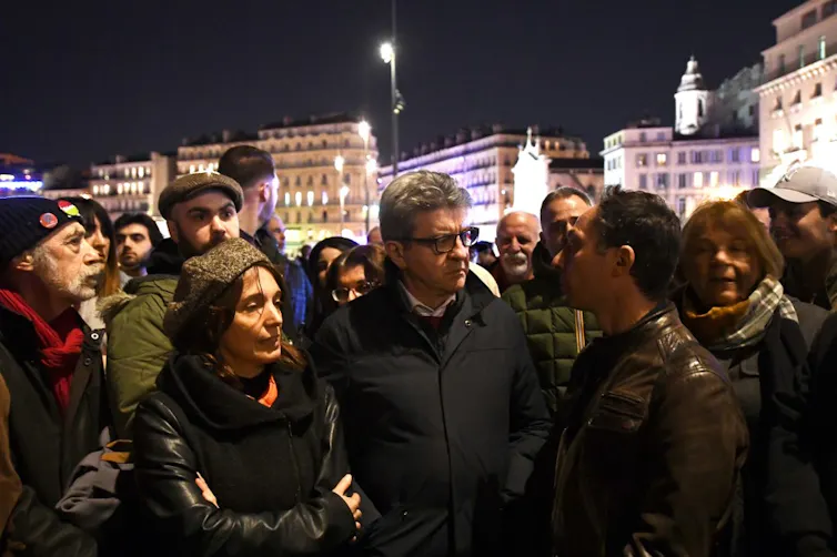 Jean‑Luc Melenchon lors d’une marche contre l’antisémitisme à Marseille le 19 février 2019. L