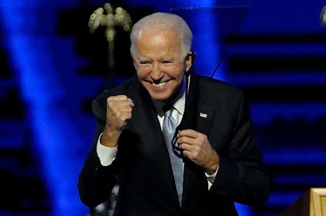 Joe Biden celebrating his election victory.