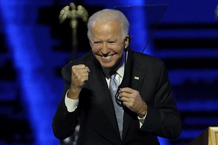 Joe Biden celebrating his election victory.