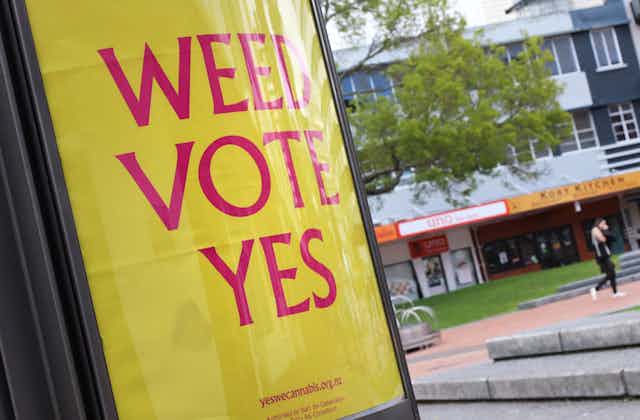 sign saying 'weed vote yes'
