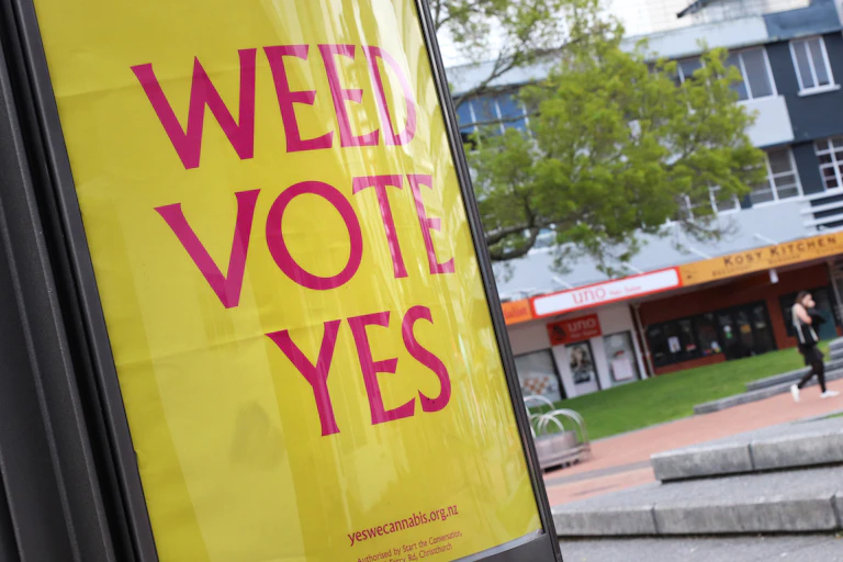 sign saying 'weed vote yes'