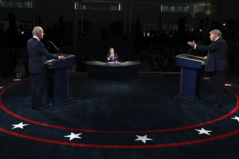 Donald Trump and Joe Biden participate in the first presidential debate on Sept. 29.