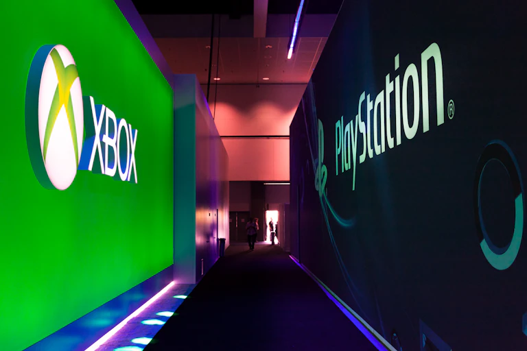 Xbox and PlayStation boards facing each other.