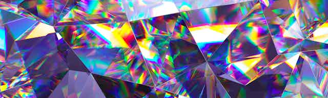 Composición abstracta de prismas coloridos