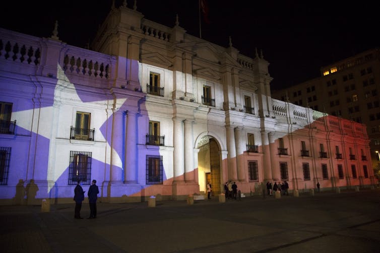 Vue du palais présidentiel de La Moneda