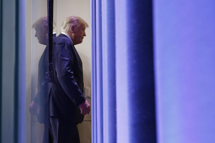 President Trump leaving a Nov. 5 press conference.