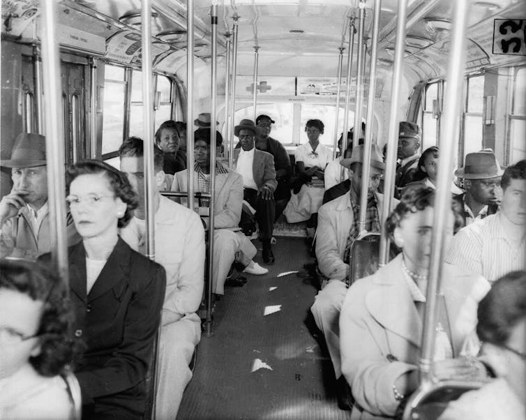 A segregated bus in Atlanta, GA in 1956.