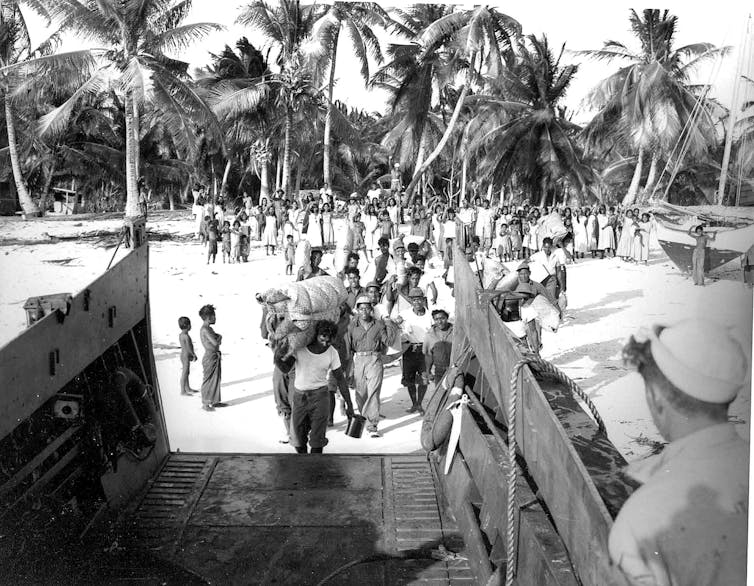 Marshall Islanders are forcibly evacuated from Bikini Atoll in 1948