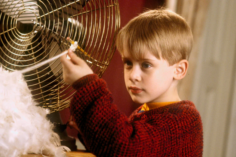 Kevin makes a projectile out of a pencil and a fan.