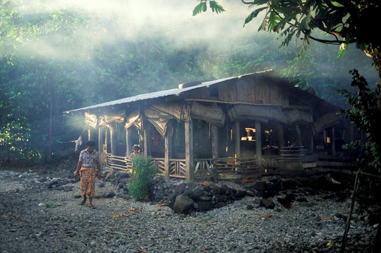 Fale in Samoan village