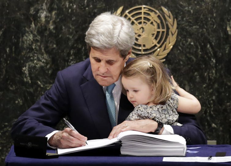 Kerry and his granddaughter at the UN