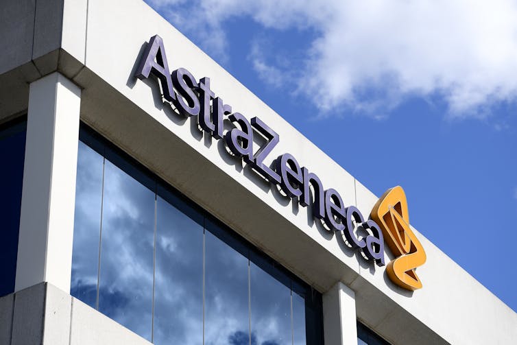 A building which says 'AstraZeneca'.