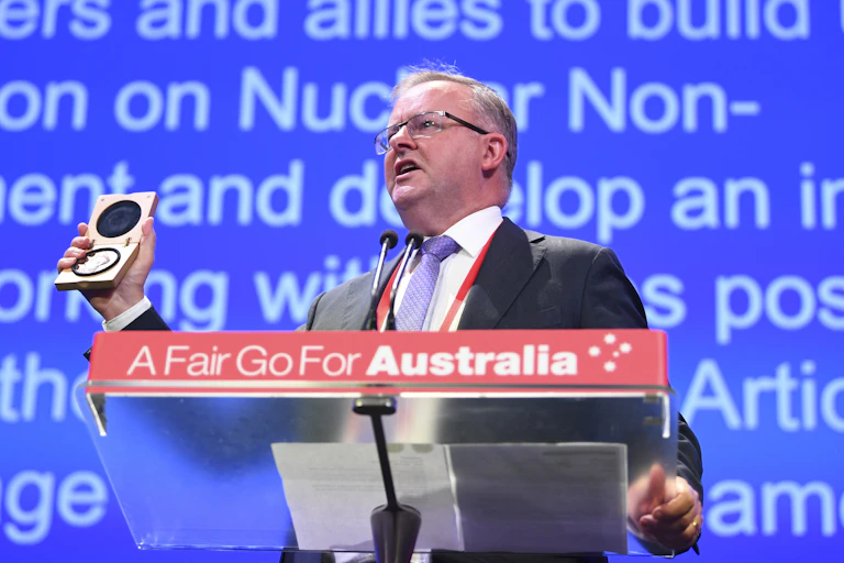 Anthony Albanese, speaking at the 2018 national conference