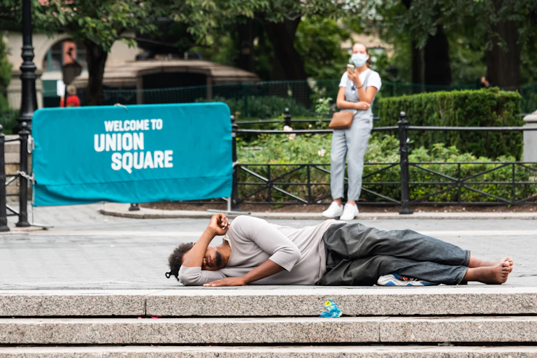 Union Square, where many of New York City's homeless live.