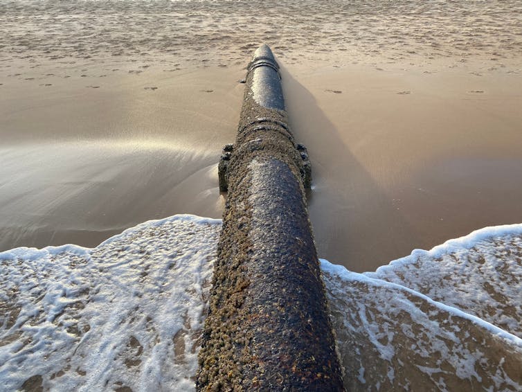 pipeline at beach