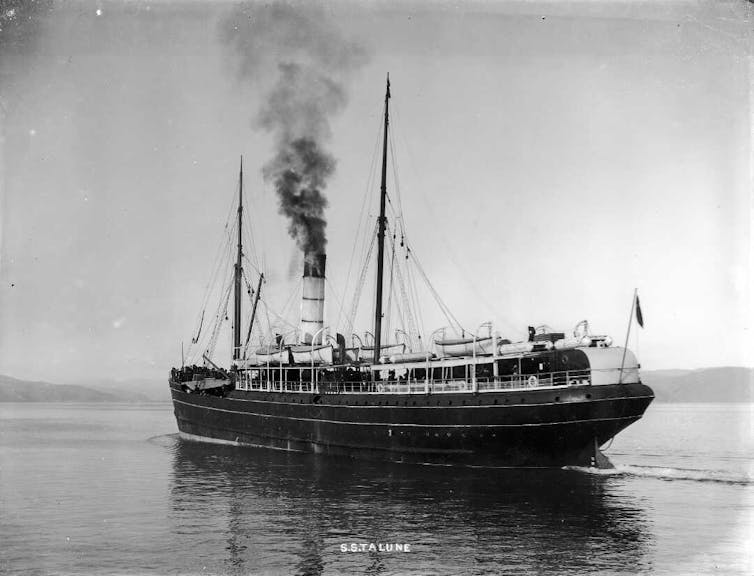old steamship at sea
