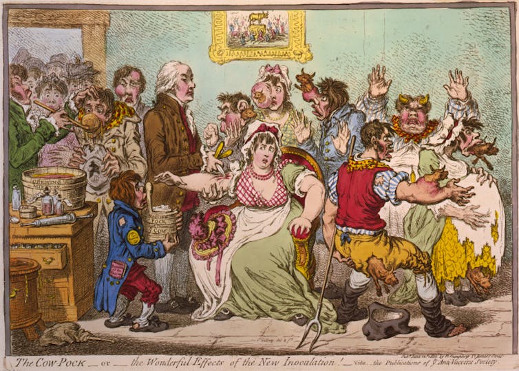 An anti-vaccination caricature from 1802.