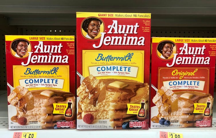 The Aunt Jemima's brand of cake mixes, syrups and breakfast foods has been around since 1889.