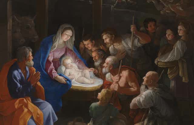 Paitinginf of the nativity scene.