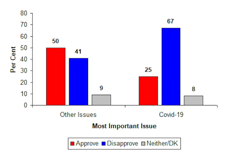 Graph showing Trump's approval ratings on various key issues