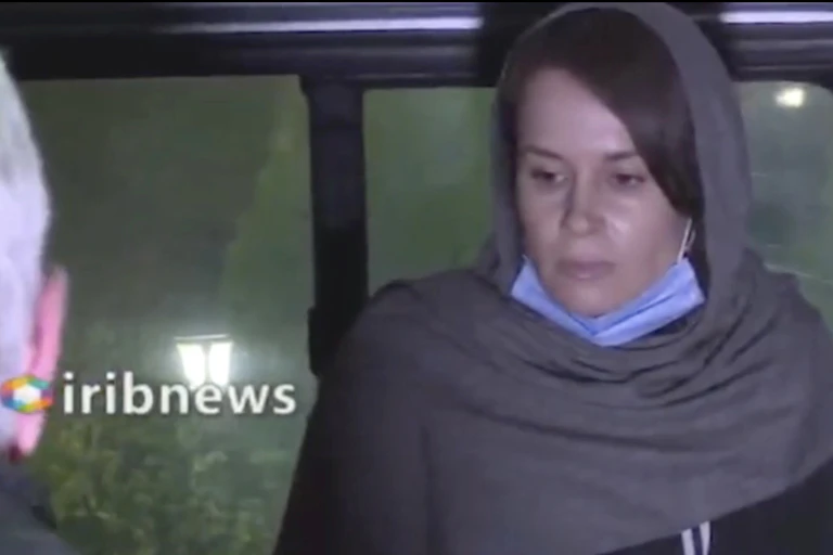 Screenshot from Iranian state television of women in hijab