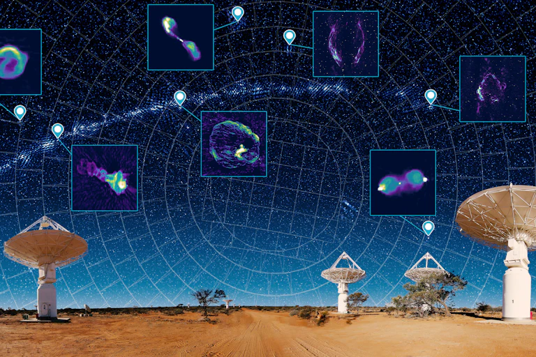 Part of the radio sky as seen by the CSIRO's ASKAP radio telescope.