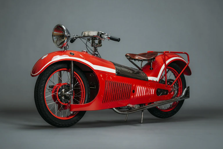 Retro red motorcycle