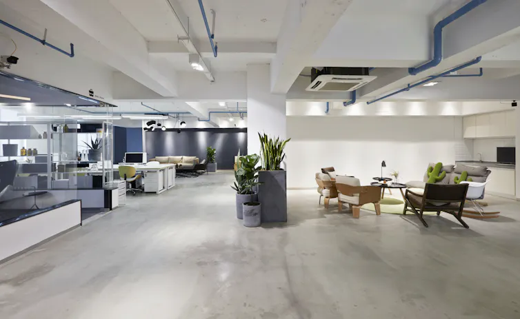 A modern open-concept office interior