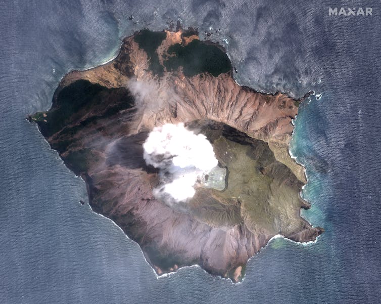 Satellite image of Whakaari/White Island