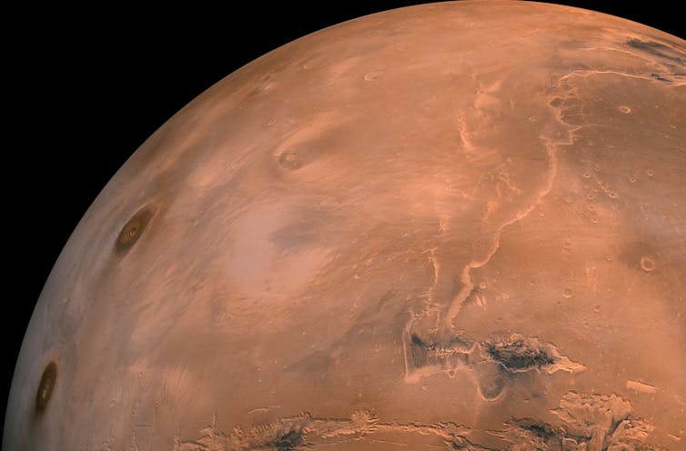 Marte, el planeta rojo.