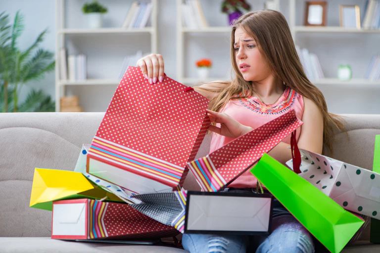 Woman with Christmas shopping