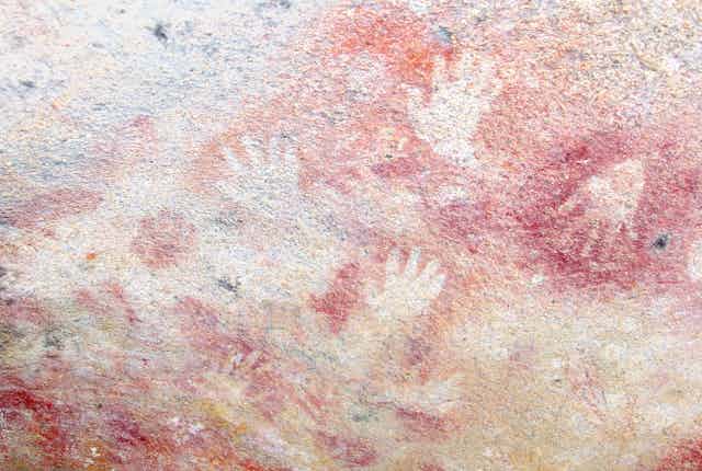 Rock prints of Aboriginal hands