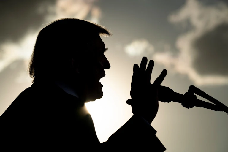 Donald Trump pendant un discours