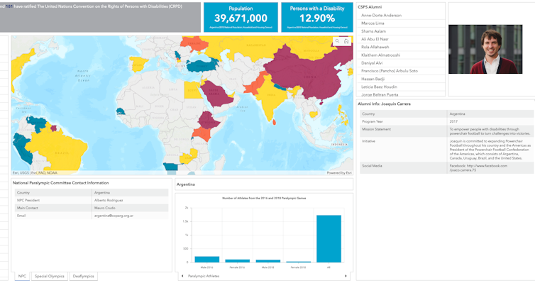 Global disabilities map visualizes the strength and power of millions of athletes around the world