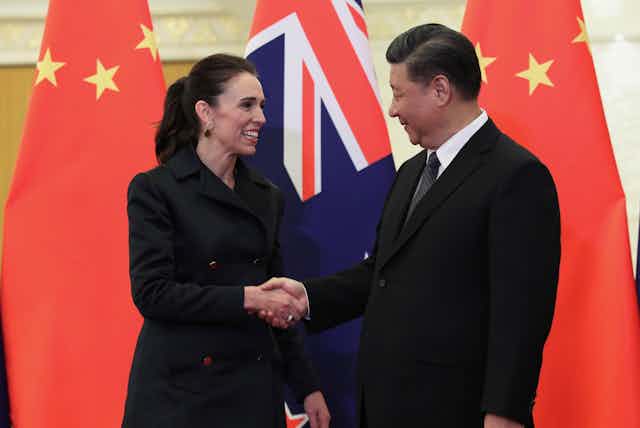 Jacinda Ardern and Xi Jinping