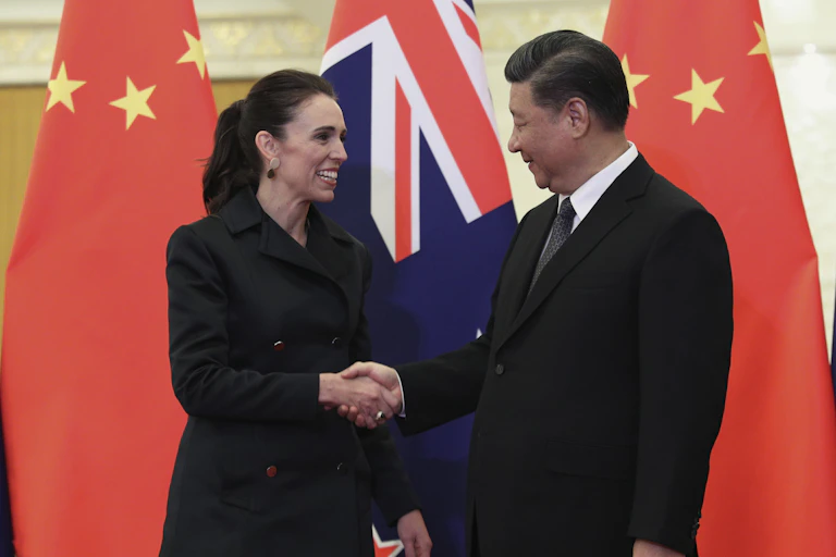 Jacinda Ardern and Xi Jinping