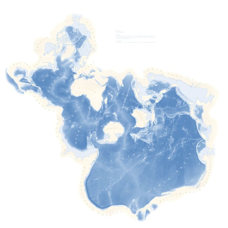 Mapa de los océanos del mundo