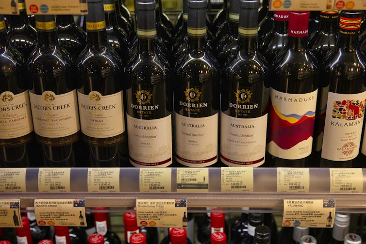 China has recently targeted Australian wine