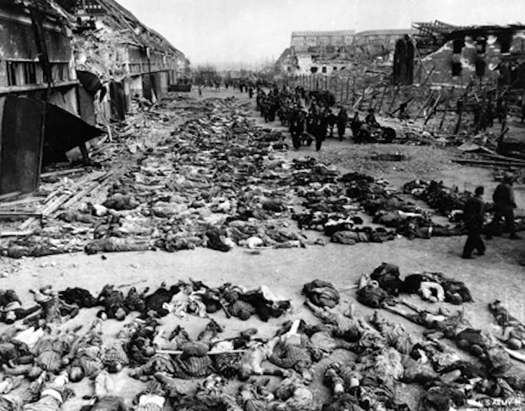Bodies at the Nordhausen concentration camp in Germany.