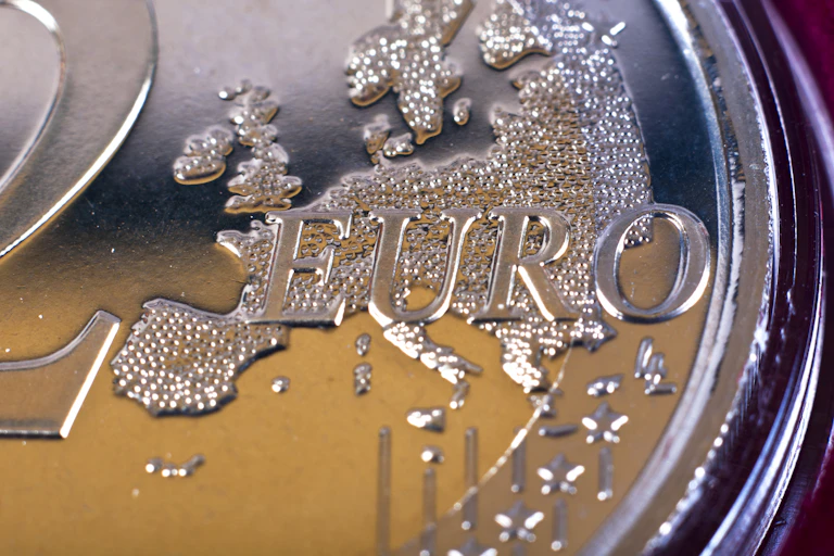Detalle de una moneda de 2 euros