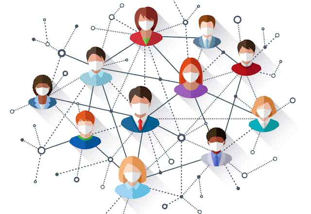 Illustration of human networks