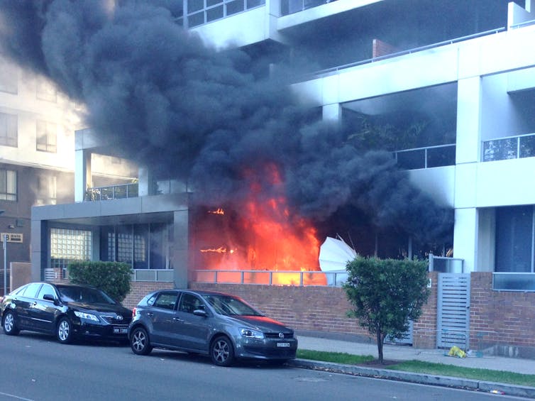 fire at an apartment