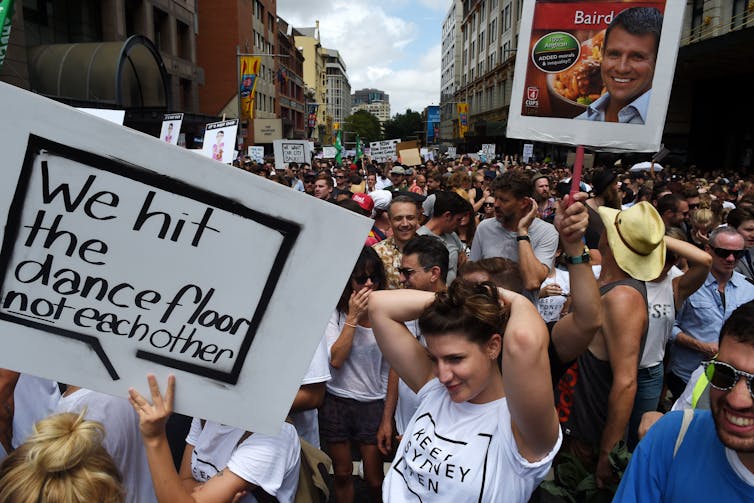 Protest against Sydney's night-time lockout laws