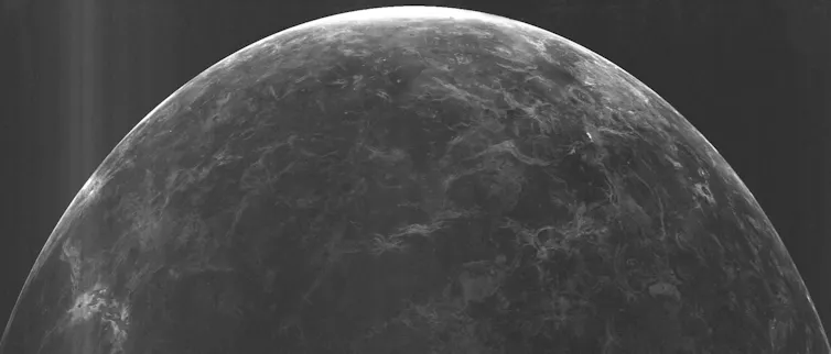 Black and white image of venus