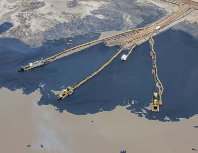 A tailings pond in Alberta.