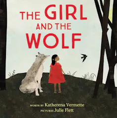 A girl and a wolf.