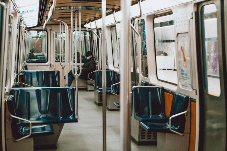 An empty subway car